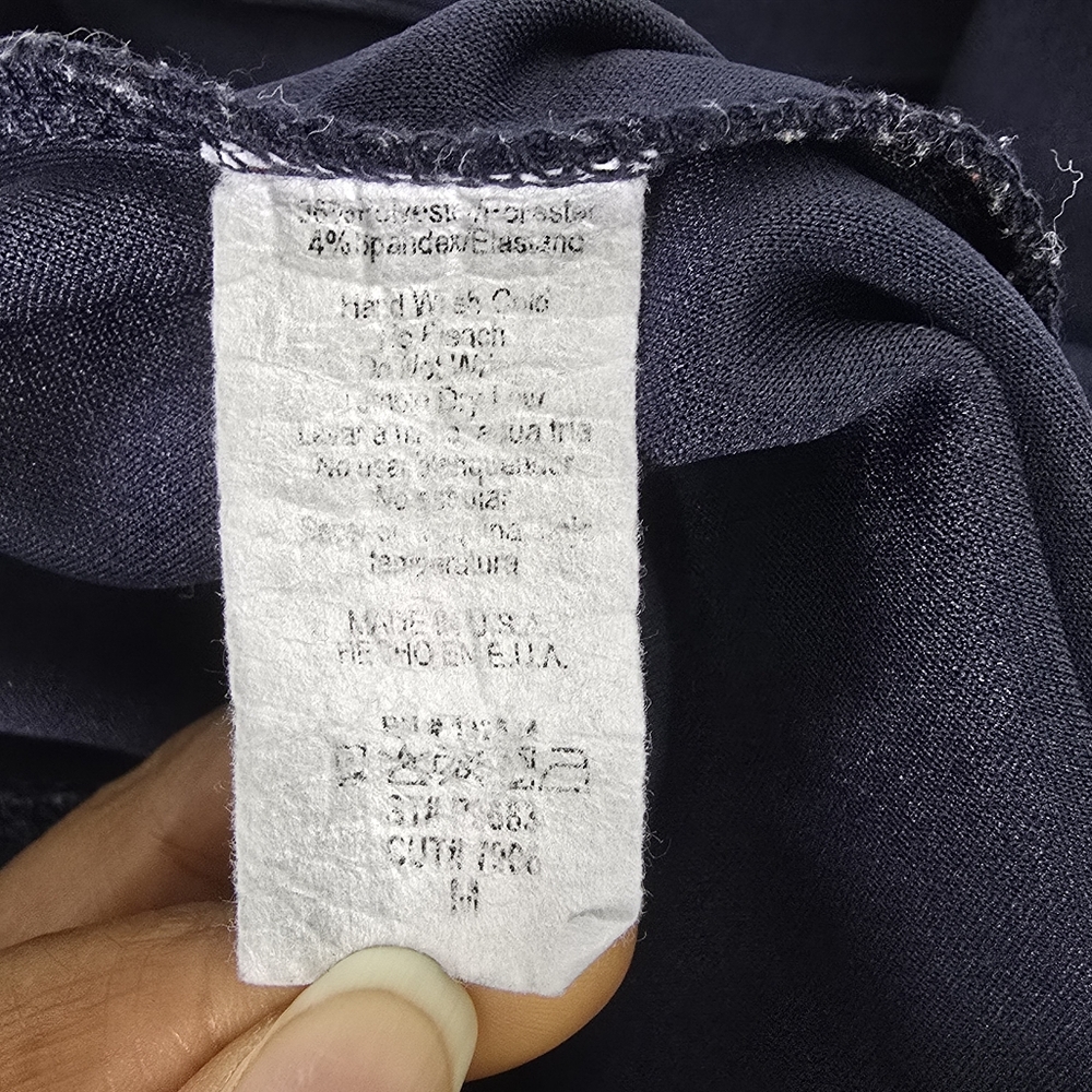 Navy Blue Highwaist Pintuck Seam Front Dress Pants - Picture 5 of 6